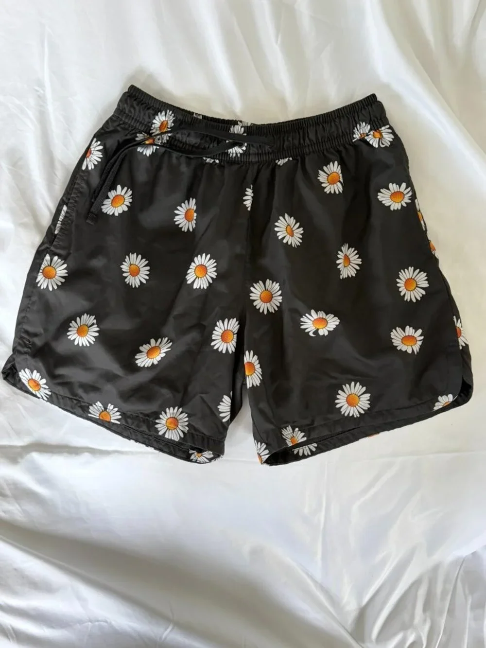 Nike Sportswear Floral Daisy Print Woven Lined Flow Shorts Swim Trunks Black Med